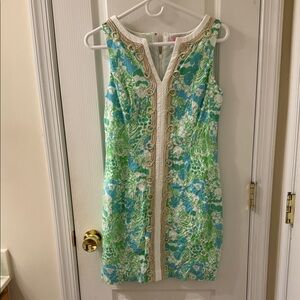 Lilly Pulitzer Green and Blue Floral Mini Dress